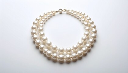 pearl necklace on white background