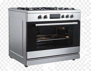 Fototapeta premium Modern stainless steel gas stove with oven