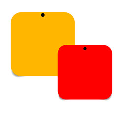  sticky post it note with red pushpin isolated on transparent background