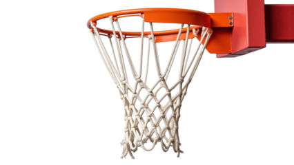 Basketball hoop with net orange rim sports equipment outdoor game athletic gear competitive play recreation urban setting training tool