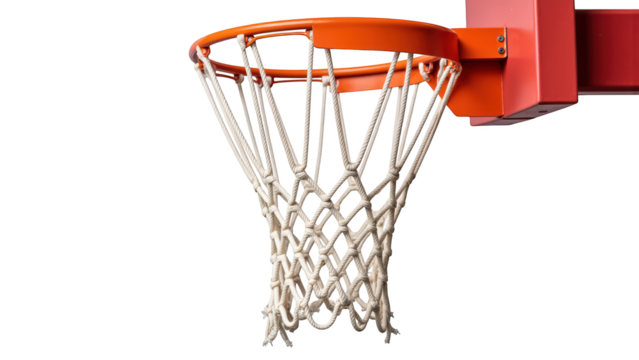 Basketball hoop with net orange rim sports equipment outdoor game athletic gear competitive play recreation urban setting training tool