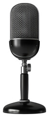 Professional Microphone Stand with Black Microphone Against Light Background