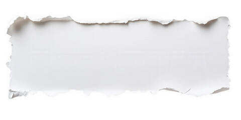 Torn paper strip isolated on transparent background with rough edges