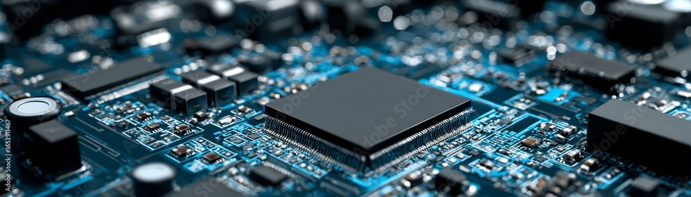 Poster vibrant and detailed illustration of a powerful multi core computer processor showcasing countless g