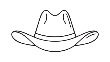 cowboy hat icon doodle hand drawn. Outline cowboy hat line drawing clipart symbol