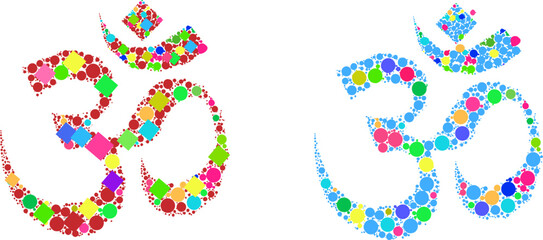 Om Ohm Symbol Mosaic Colorful Yoga Meditation Mantra