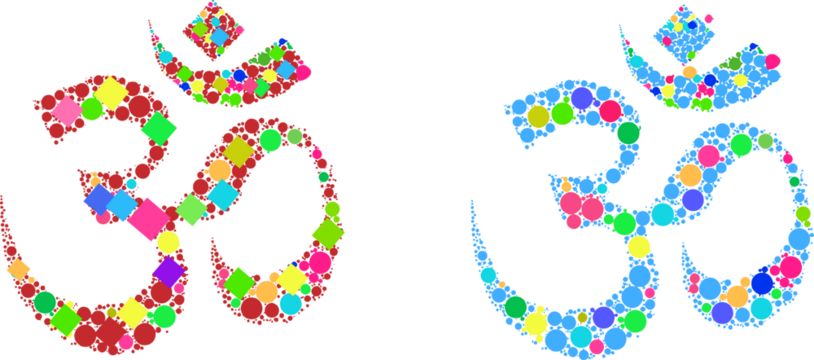 Om Ohm Symbol Mosaic Colorful Yoga Meditation Mantra
