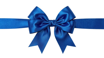 Naklejka premium A luxurious sapphire ribbon, tied into a beautiful bow, sits center stage against a transparent background.