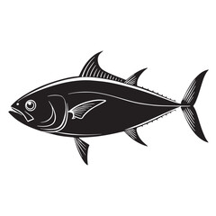 Fototapeta premium black fish tape Silhouette Vector, High Quality Illustration on White Background