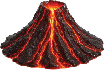 Realistic Glossy Volcano on transparent Background © Mohammad