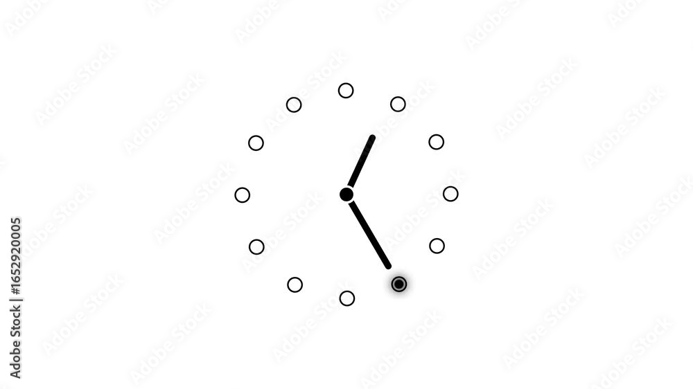 Poster clock spinning, watch animation on transparent background with alpha channel. clock icon flat style 