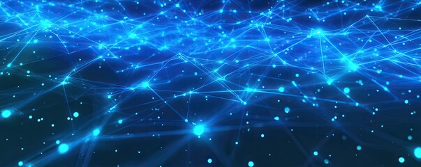 Visualizing Dynamic Digital Connectivity Abstract Art on a Modern Blue Technology Background