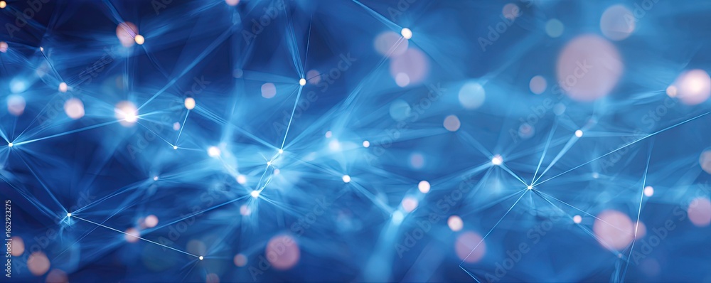 Aufkleber dynamic digital network visualization on abstract blue background a conceptual tech approach