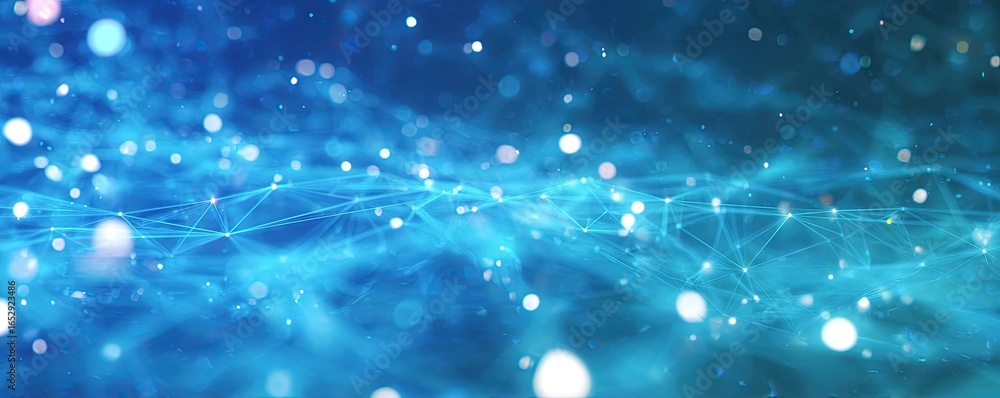 Poster digital network connections in abstract blue a futuristic approach to data visualization technology