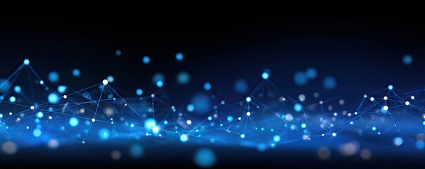 Abstract Blue Digital Art with Glowing Connections A Futuristic Concept in Technology Environment