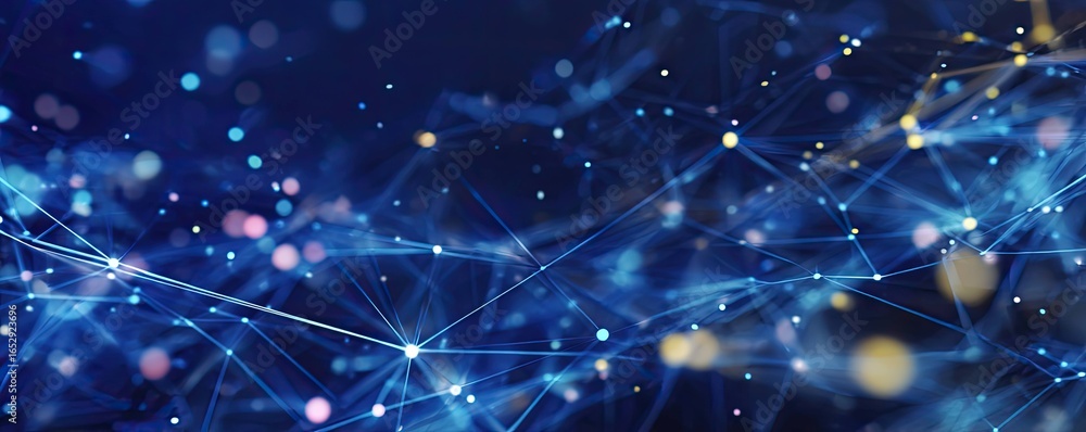 Aufkleber dynamic abstract blue digital network background with glowing artscale elements in tech environment