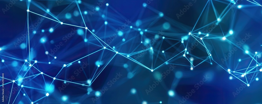 Aufkleber dynamic abstract blue network background with glowing technology elements and visual concepts