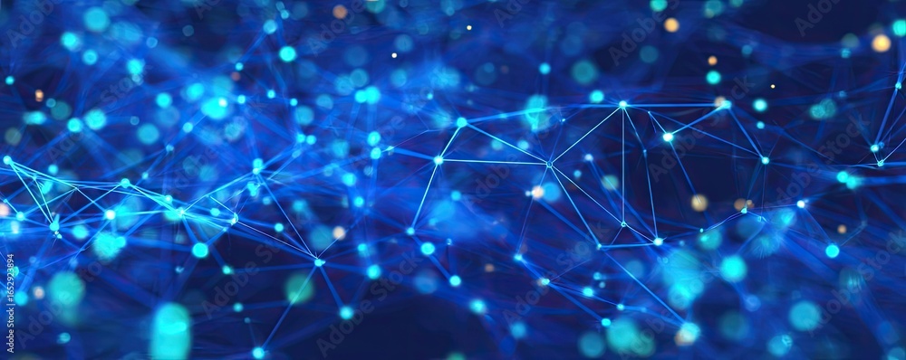 Poster dynamic abstract blue digital network background modern visuals high-tech environment artistic conce