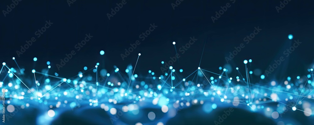 Aufkleber dynamic abstract blue digital connection visualization modern tech graphic design digital environmen