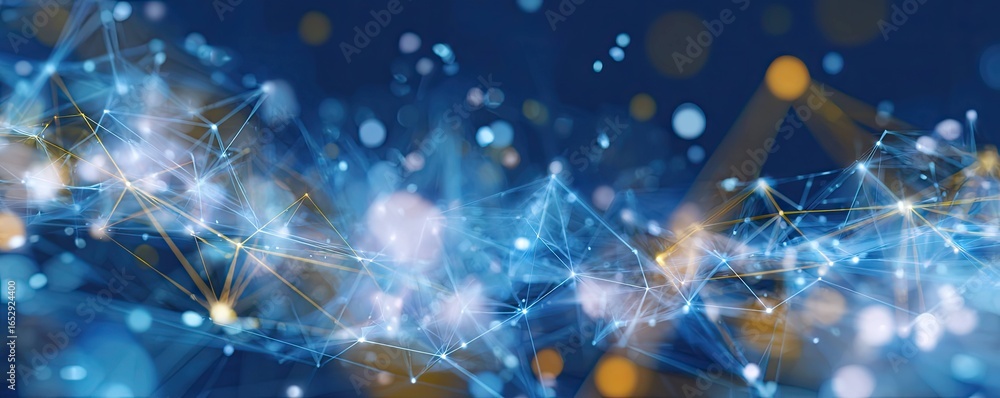 Aufkleber dynamic abstract blue digital network background with glowing artscale for tech visuals