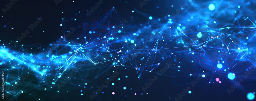Aufkleber dynamic abstract blue digital background with glowing connections in a tech environment