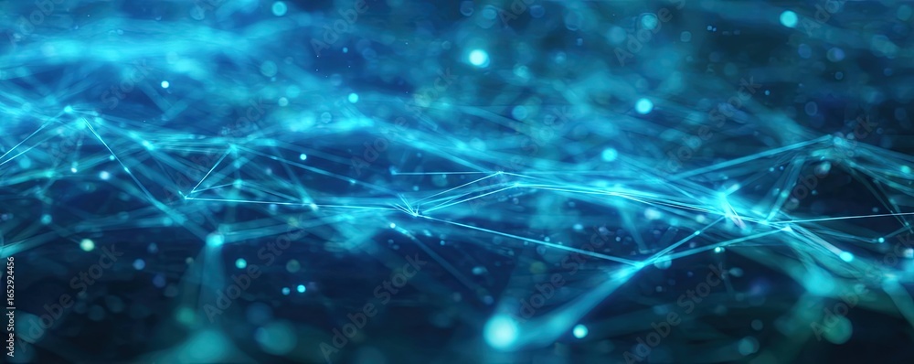 Poster dynamic abstract blue digital network background with glowing artscale in a tech environment