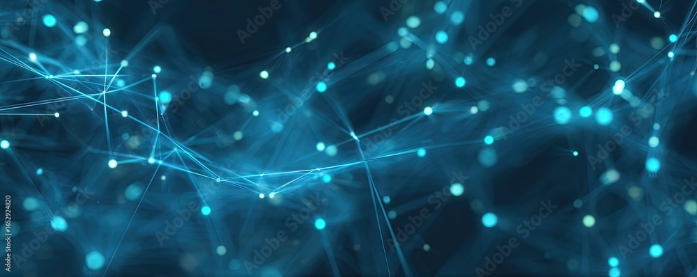 Poster high-tech digital space abstract blue background for network connectivity visualization