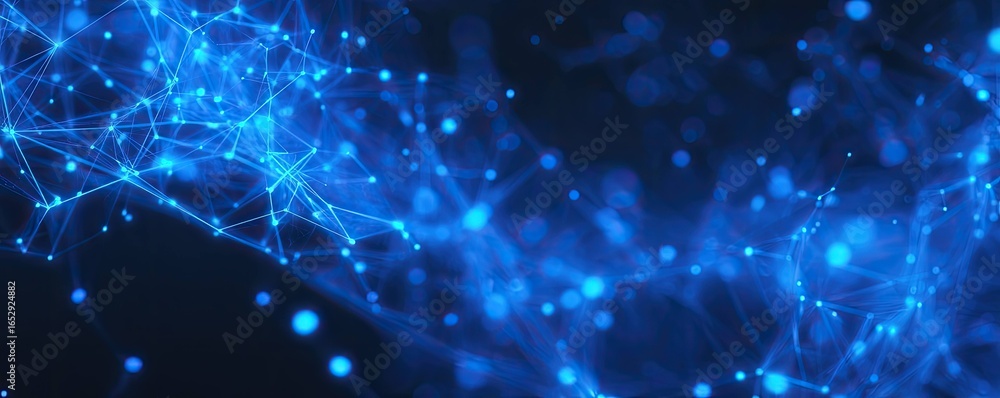 Poster digital network visualization abstract blue background graphic design technology close-up glowing co