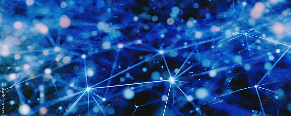 Aufkleber dynamic abstract blue digital network background tech environment visual art glowing connectivity
