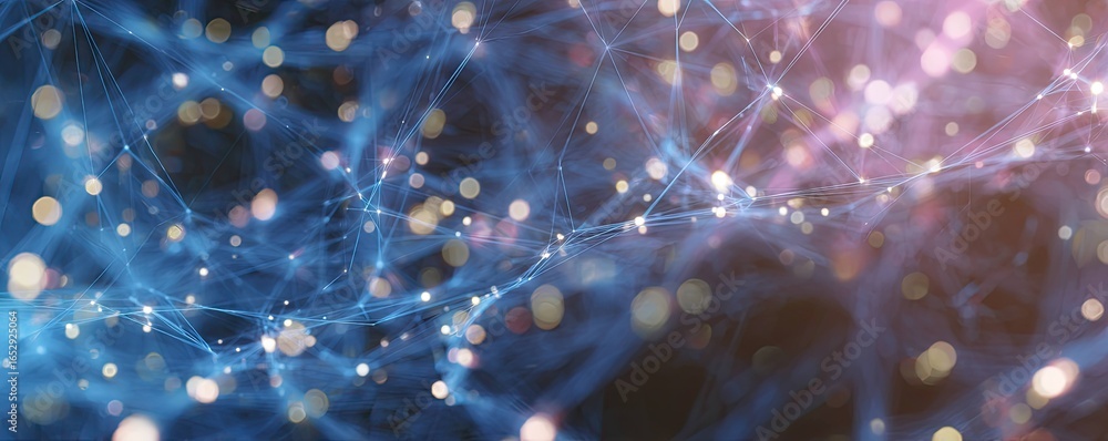 Aufkleber dynamic abstract blue digital network background with glowing artscale effects technology graphic fu