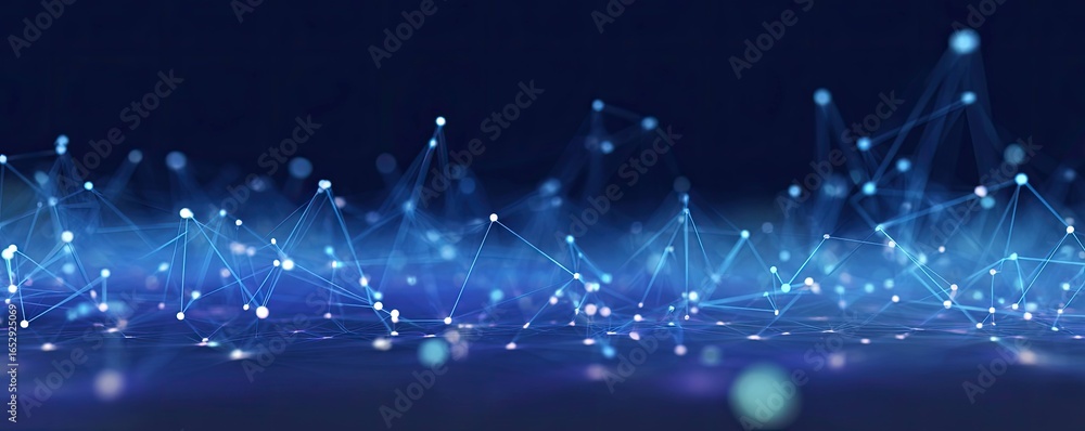 Poster digital connectivity in abstract blue background technology concept virtual environment modern view