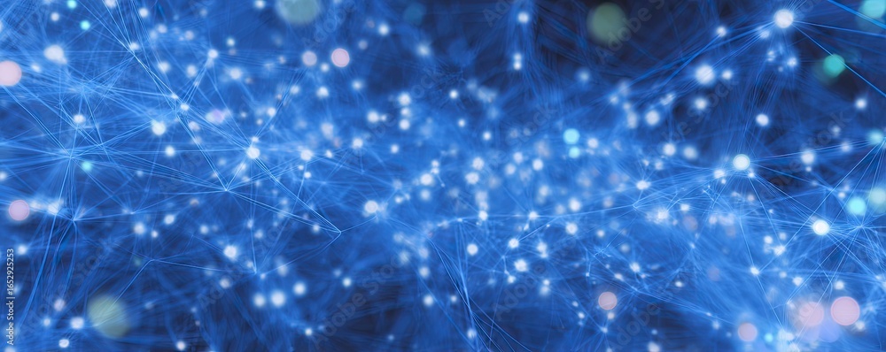 Poster innovative digital space art dynamic abstract blue network and virtual technology concepts