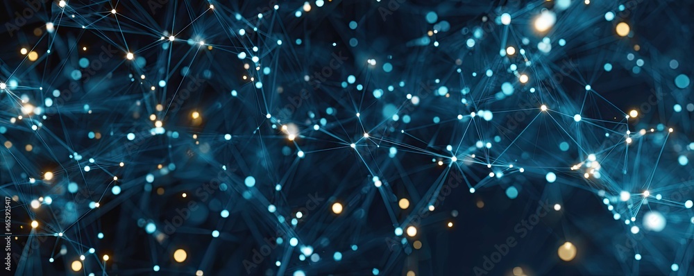 Aufkleber dynamic abstract blue digital network background with glowing artscale elements in tech environment