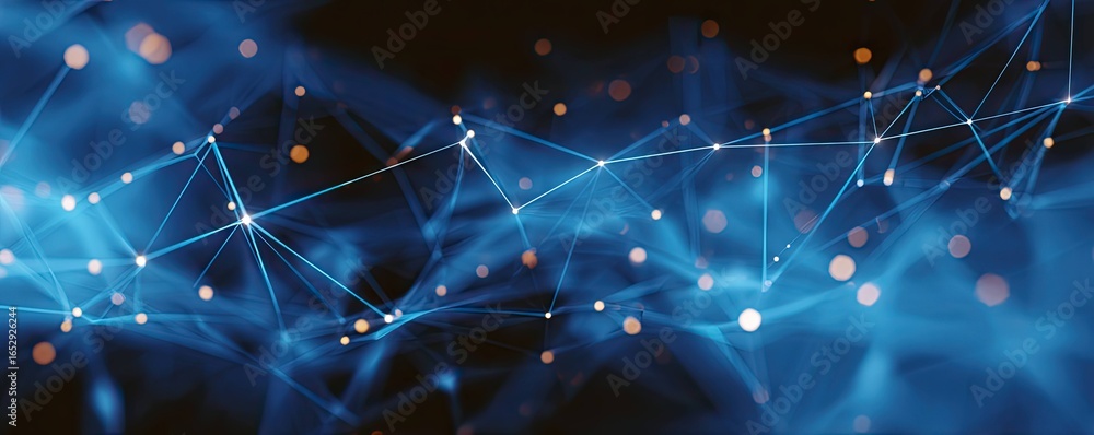 Aufkleber dynamic abstract blue digital network background with glowing effects tech environment creative conc