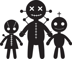 Voodoo Doll Silhouette – Occult, Creepy, Vector (High Contrast)