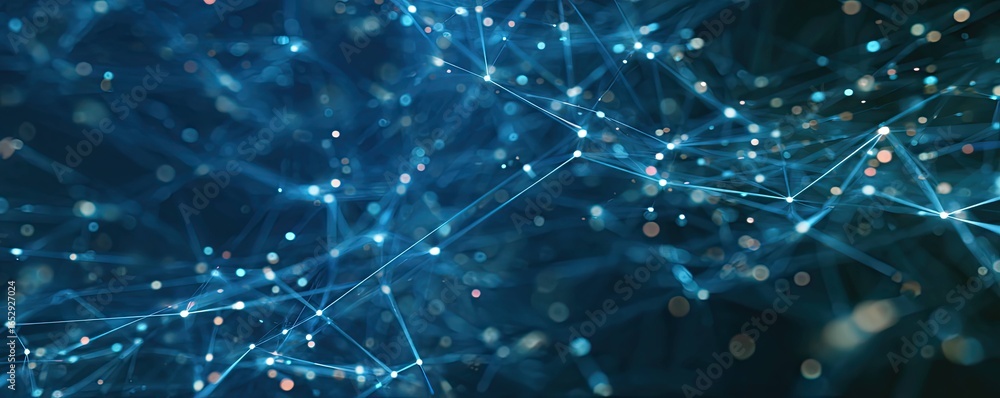 Poster dynamic abstract blue digital network background with glowing artscale in tech environment