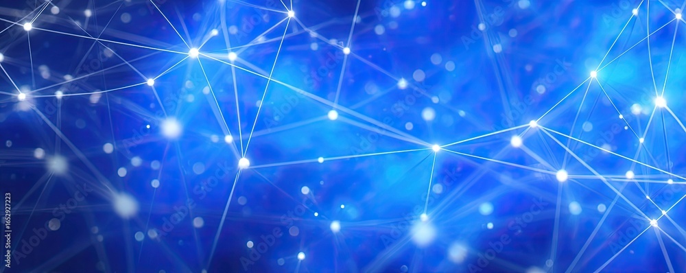 Poster dynamic abstract blue digital network background artistic visualization tech environment vibrant con