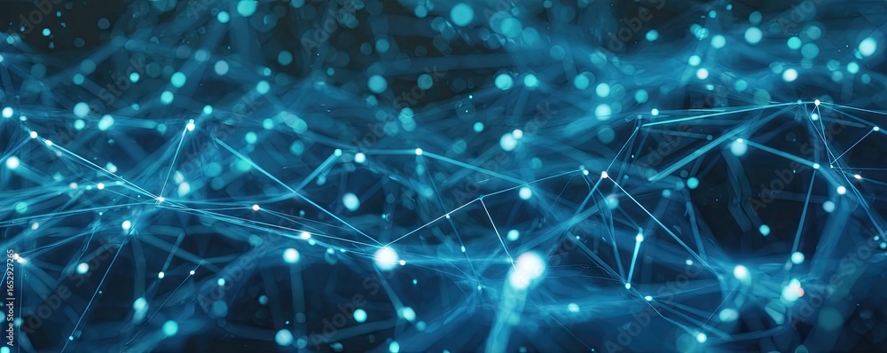 Aufkleber dynamic abstract blue digital network background with glowing art elements modern technology environ