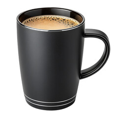 Elegant Matte Black Coffee Cup PNG Transparent Background – Realistic High Quality