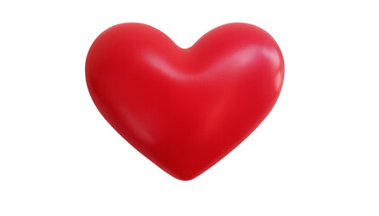 Fototapeta premium Red Heart Shape on Black Background, Valentine's Day 3d clay style, png isolated on transparent background