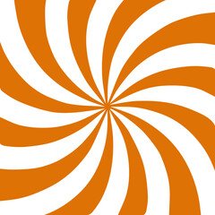 Orange background with stripes. Sunburst radial vector.