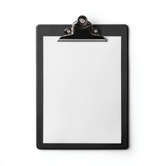 An empty clipboard on the table, ready for use