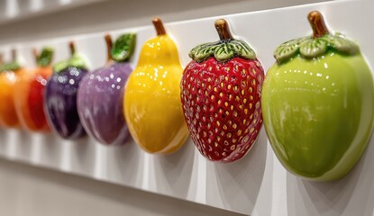 Colorful ceramic fruit wall decor
