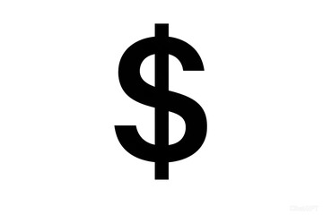 Obraz premium Black Dollar Sign Currency Icon Isolated on White