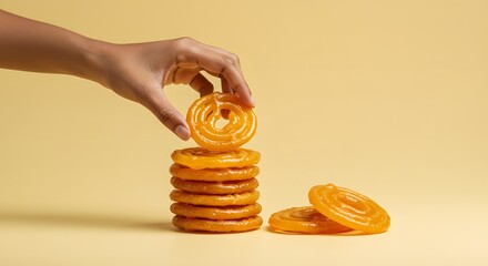 Jalebi Stack: Traditional Indian Sweet Dessert