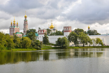 Novodevichy Monastery in Moscow on a summer evening.