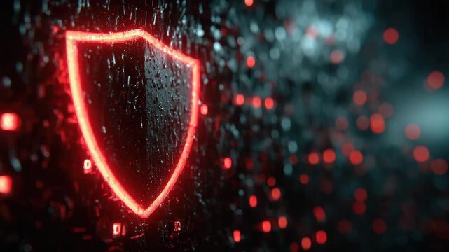 Digital shield rotating with binary code stream