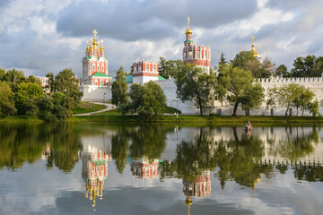 Novodevichy Monastery in Moscow on a summer evening.