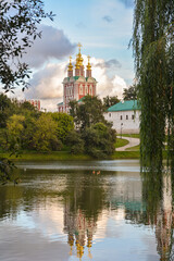 Novodevichy Monastery in Moscow on a summer evening.
