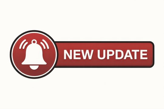New update notification with bell icon for apps, websites, and system alerts, get notified now!